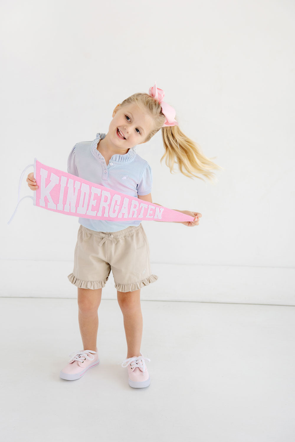 Little Miss Prim and Proper Polo Buckhead Blue with WAW Stork