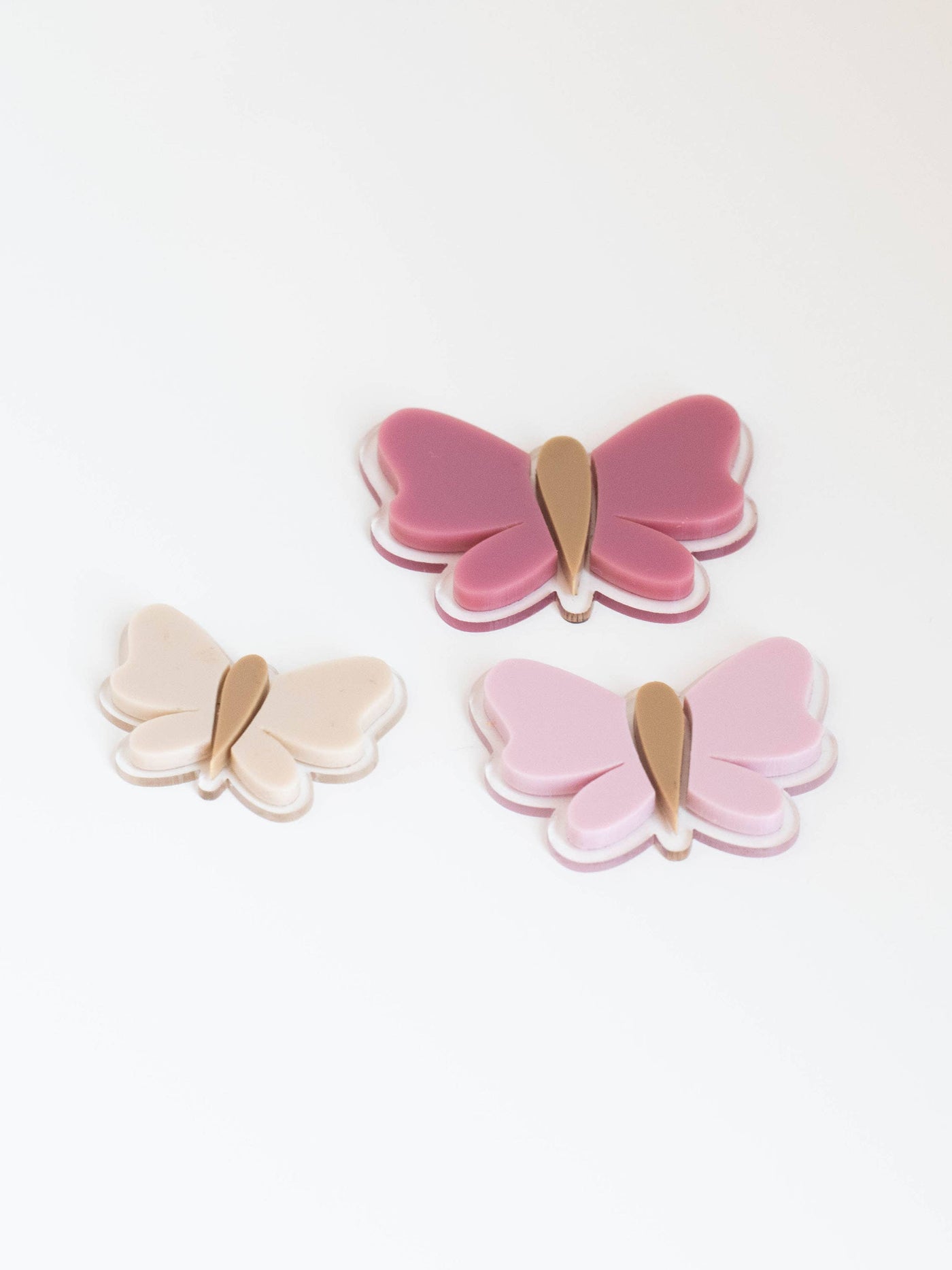 Dollhouse Butterflies + Flowers Wall Decor | Rose Pink Cream: Butterfly Set