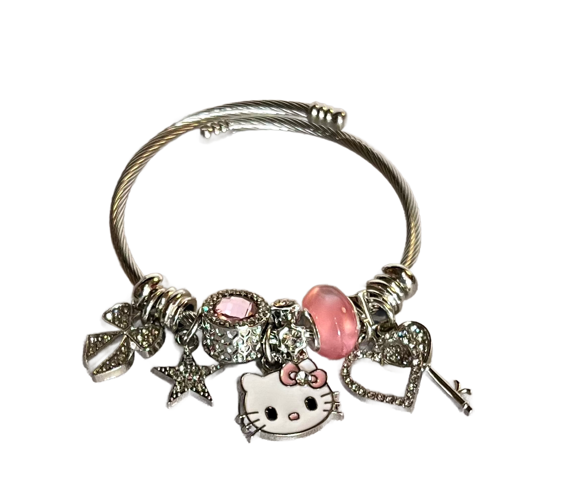 Silver Hello Kitty Charm Bracelet