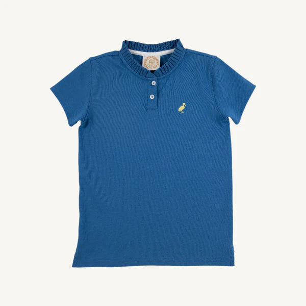 Little Miss Prim & Proper Polo Wood Boat Blue Sunnyside Yellow