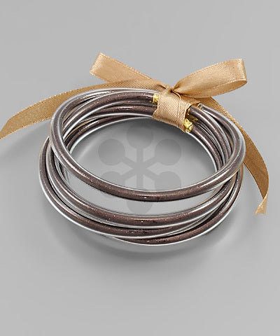 Glitter Tube Bracelets (Set of 5)