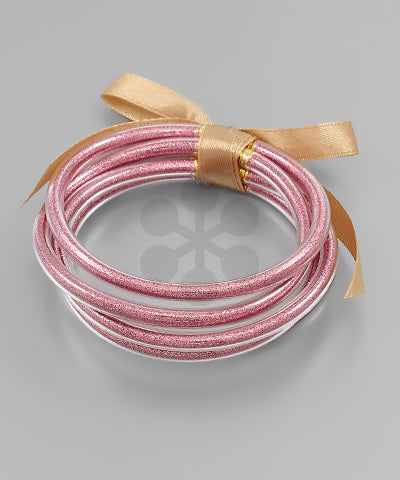 Glitter Tube Bracelets (Set of 5)