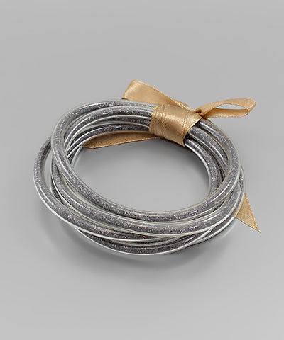 Glitter Tube Bracelets (Set of 5)