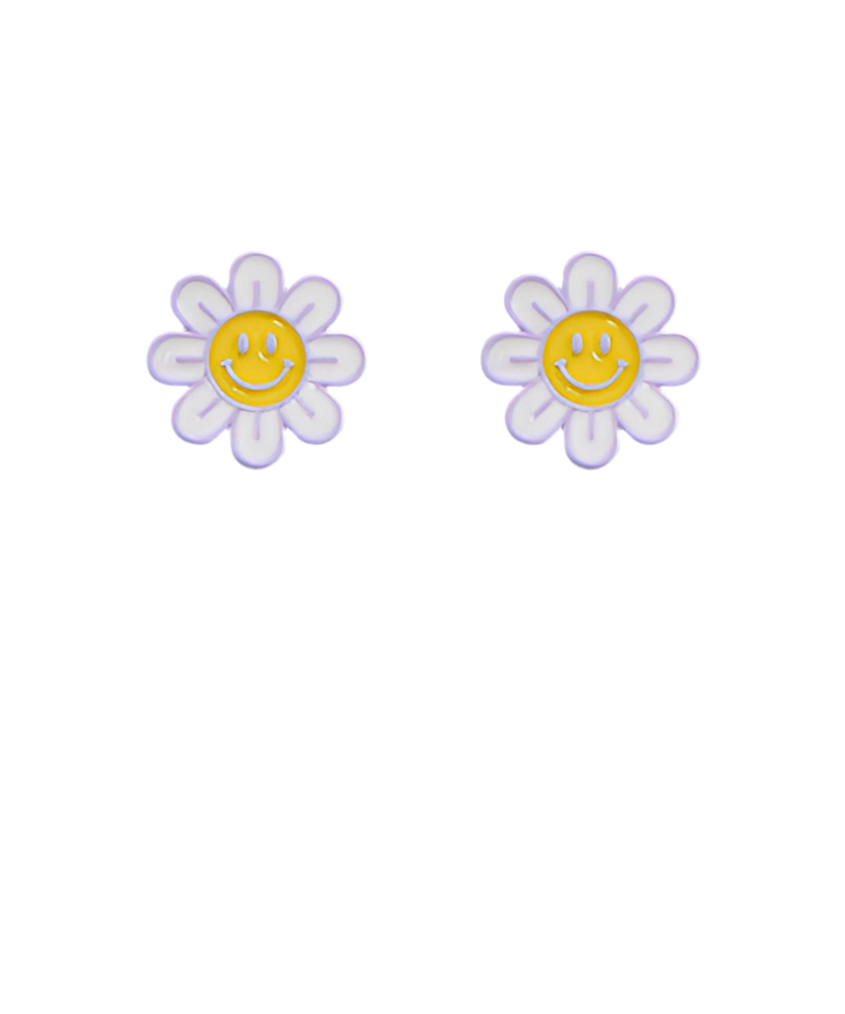 Lavender Daisy Earrings