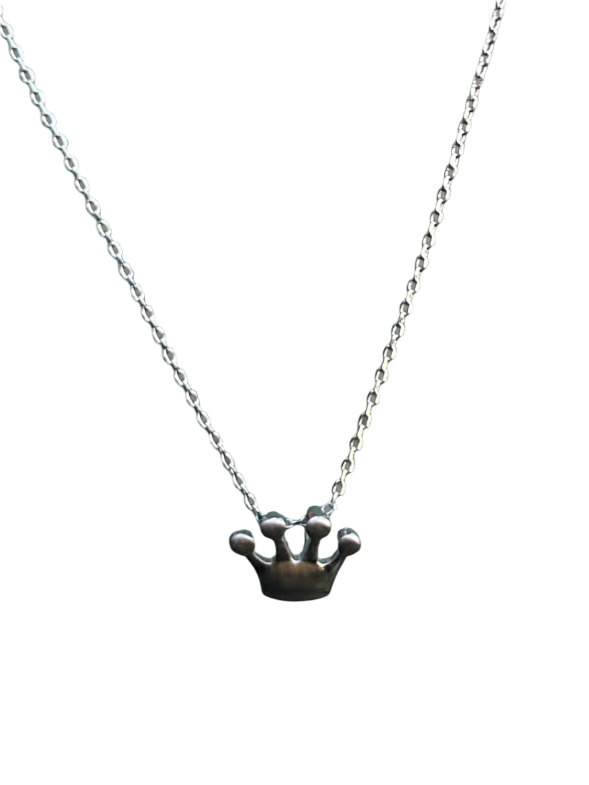 Silver Crown Pendant Necklace