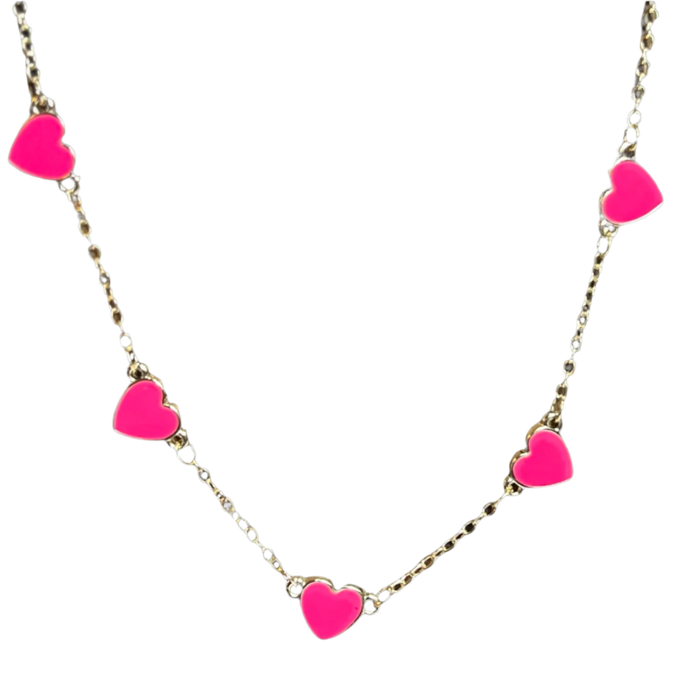 Multi Hot Pink Heart Necklace