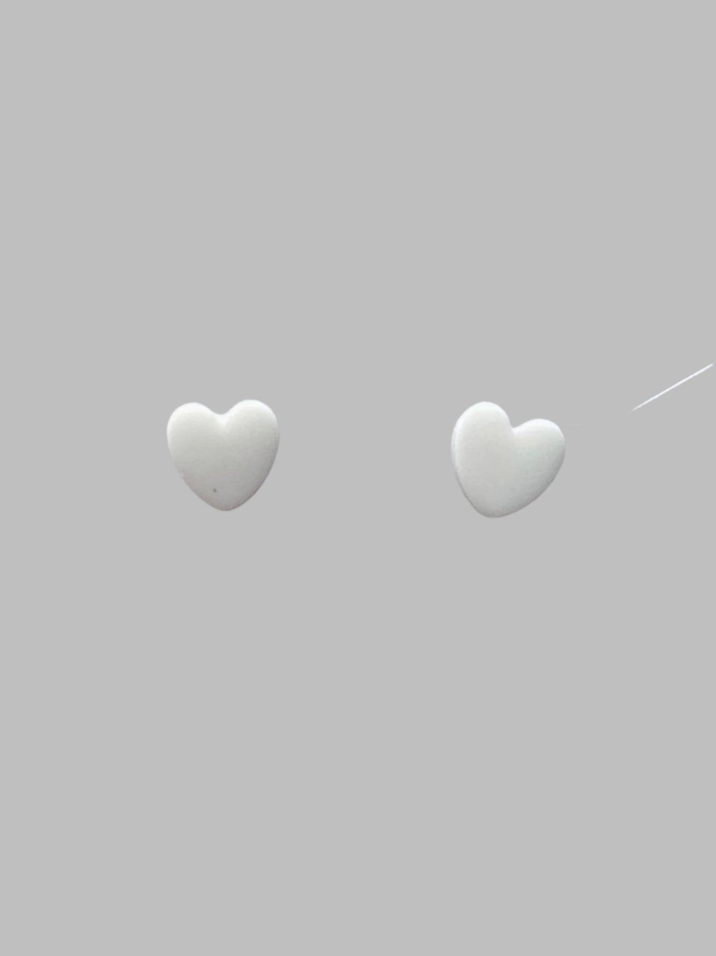 White Heart Earrings