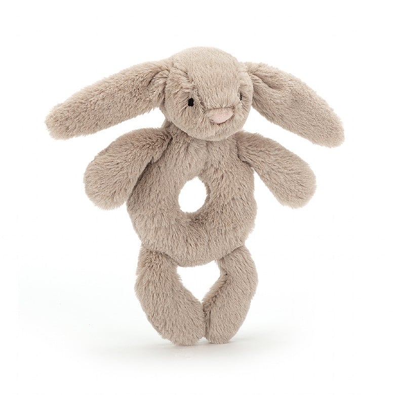 Bashful Beige Bunny Ring Rattle