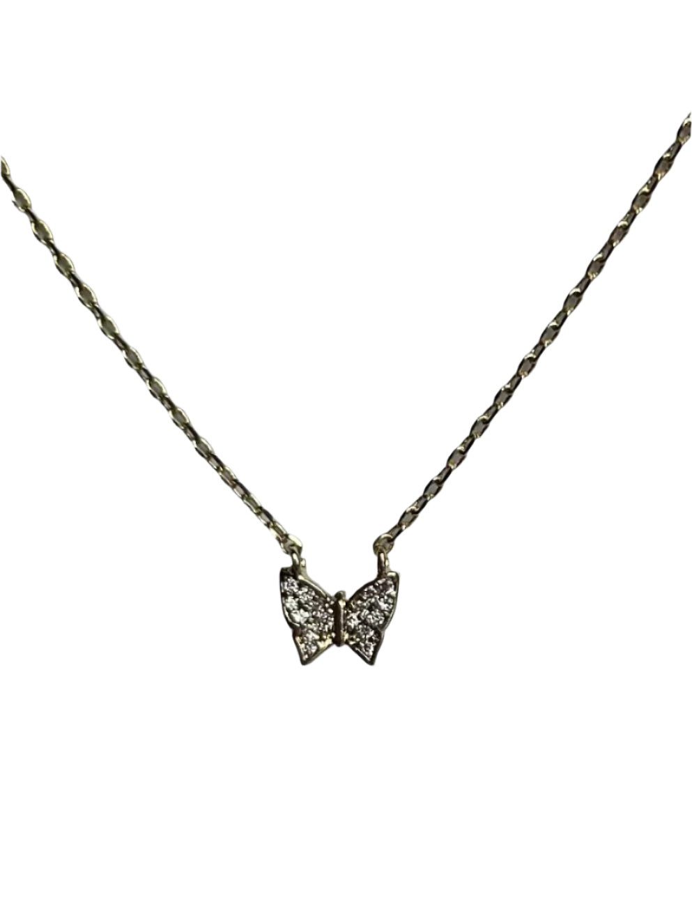 Gold & Diamond Butterfly Pendant Necklace