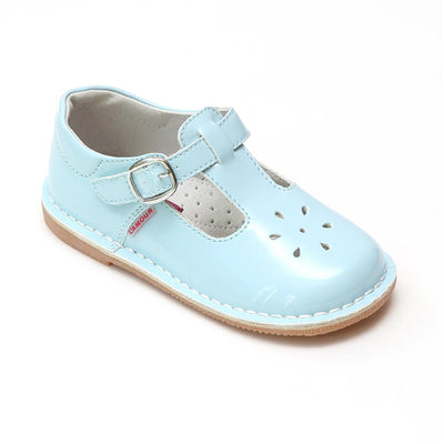 Joy Classic Patent T Strap Mary Jane Patent Sky Blue