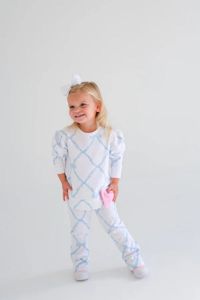 Patty Pants Heavy Weight Knit Belle Meade Bow (Buckhead Blue)