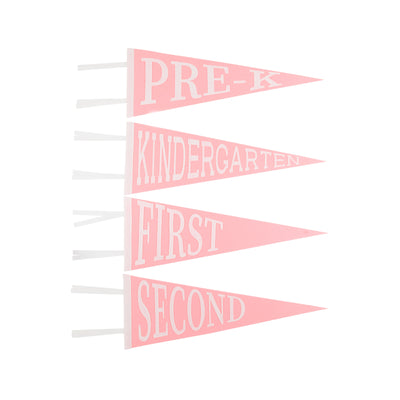 Back To School Pennants "Third"  Hampton's Hot Pink