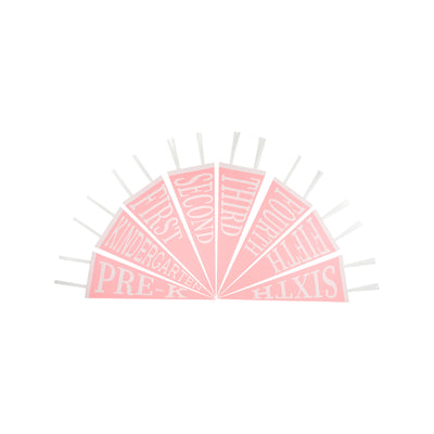 Back To School Pennants "Third"  Hampton's Hot Pink