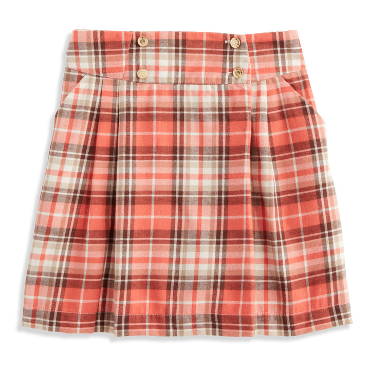 Button Skirt Grove Plaid