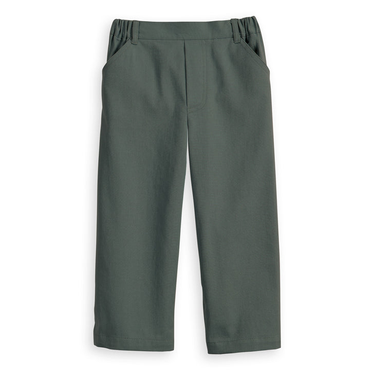 Stretch Twill Faux Zip Pant Leaf Green Twill