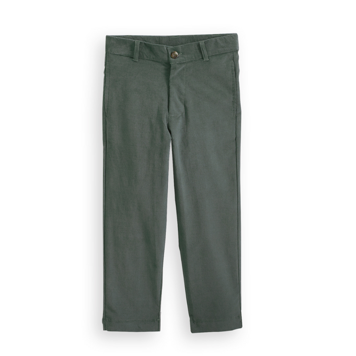 Stretch Twill Boys Slim Pant Leaf Green Twill