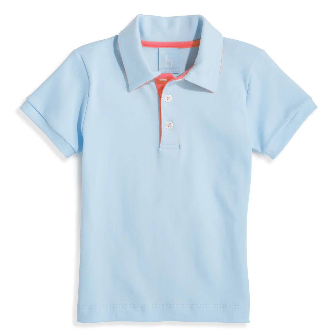 Contrast Trim Pima Polo Blue with Coral