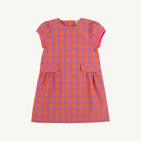 Betts Bow Dress Autumn Punch Plaid