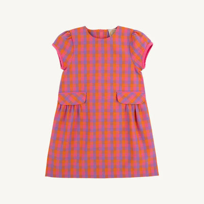 Betts Bow Dress Autumn Punch Plaid