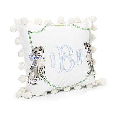 Puppy Dog with Blue Bow Eura Sham Pillow Case