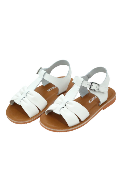 Calista Ruched Sandal White