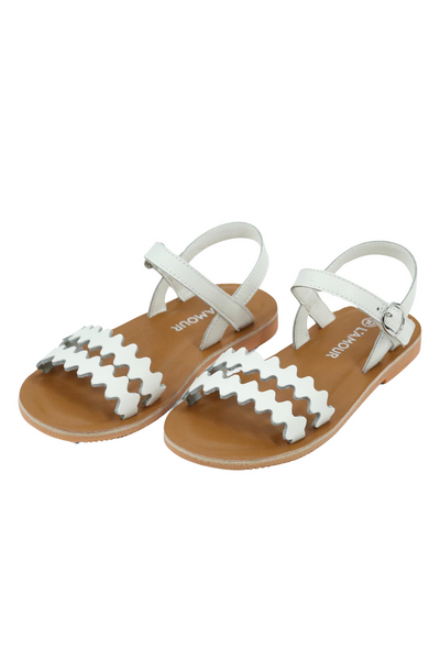 Eden Scalloped Sandal White