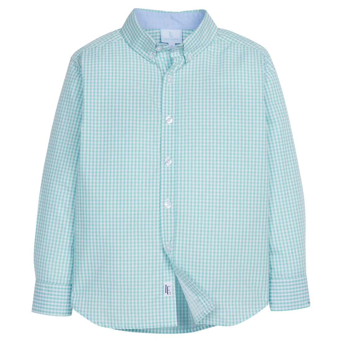 Button Down Shirt Aqua Gingham