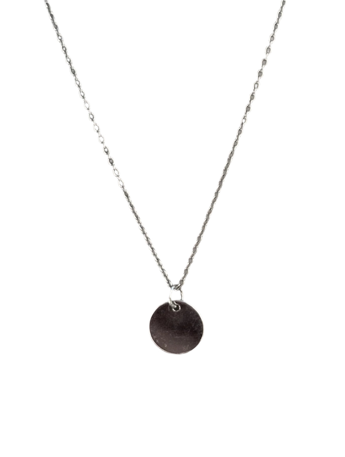 Sleek Silver Circle Pendant Necklace