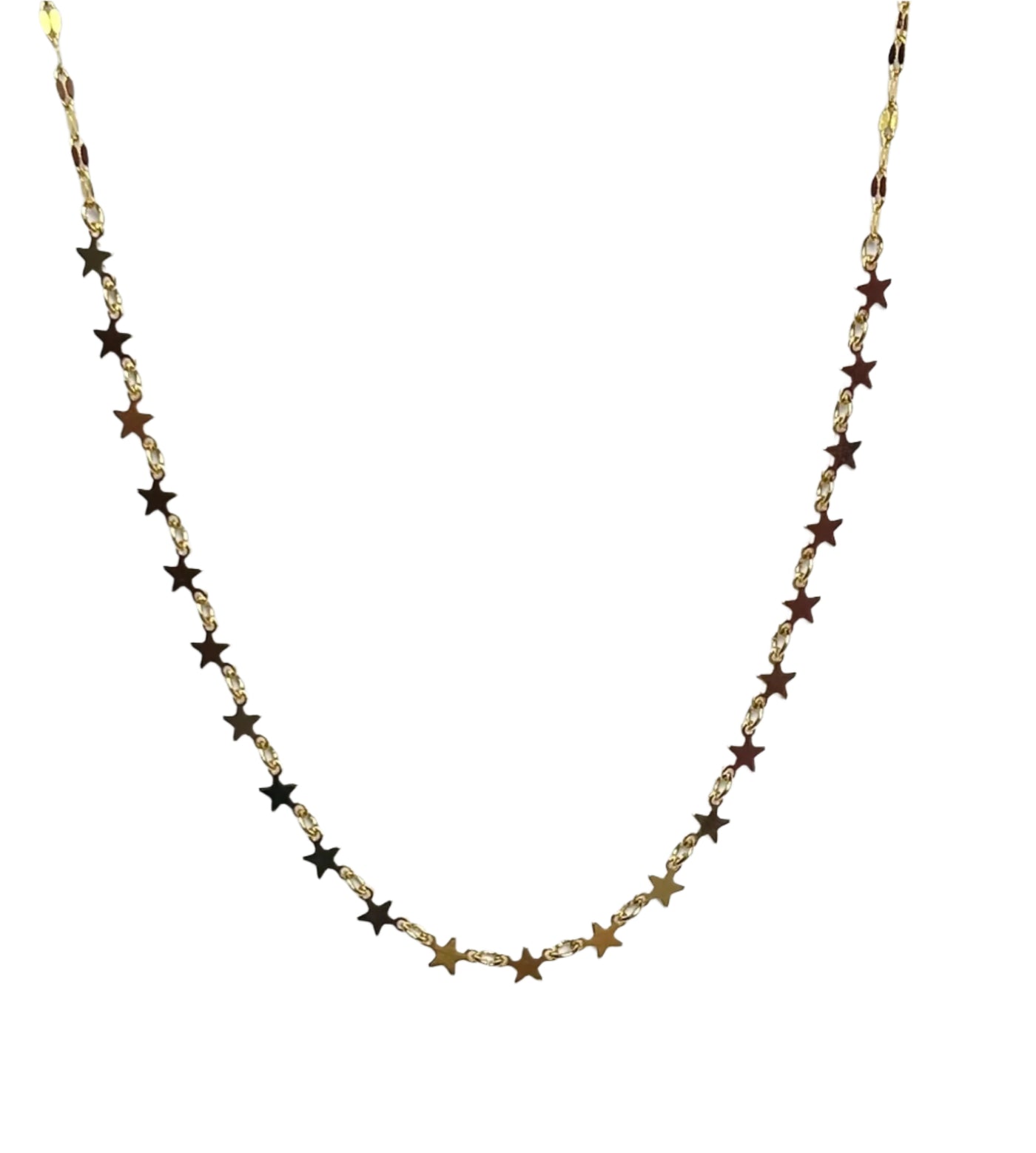 Small Gold Multi Star Chain Necklace