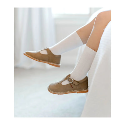 Joy Classic Nubuck Leather T Strap Mary Jane Nubuck Khaki