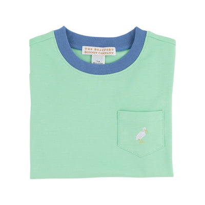 Carter Pocket Crewneck Grace Bay Green Barbados Blue