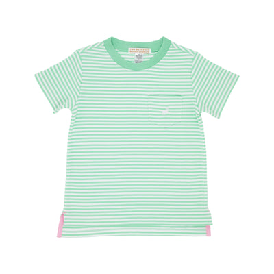 Carter Crewneck  Pocket and Stork Grace Bay Green Stripe WAW