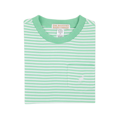 Carter Crewneck  Pocket and Stork Grace Bay Green Stripe WAW