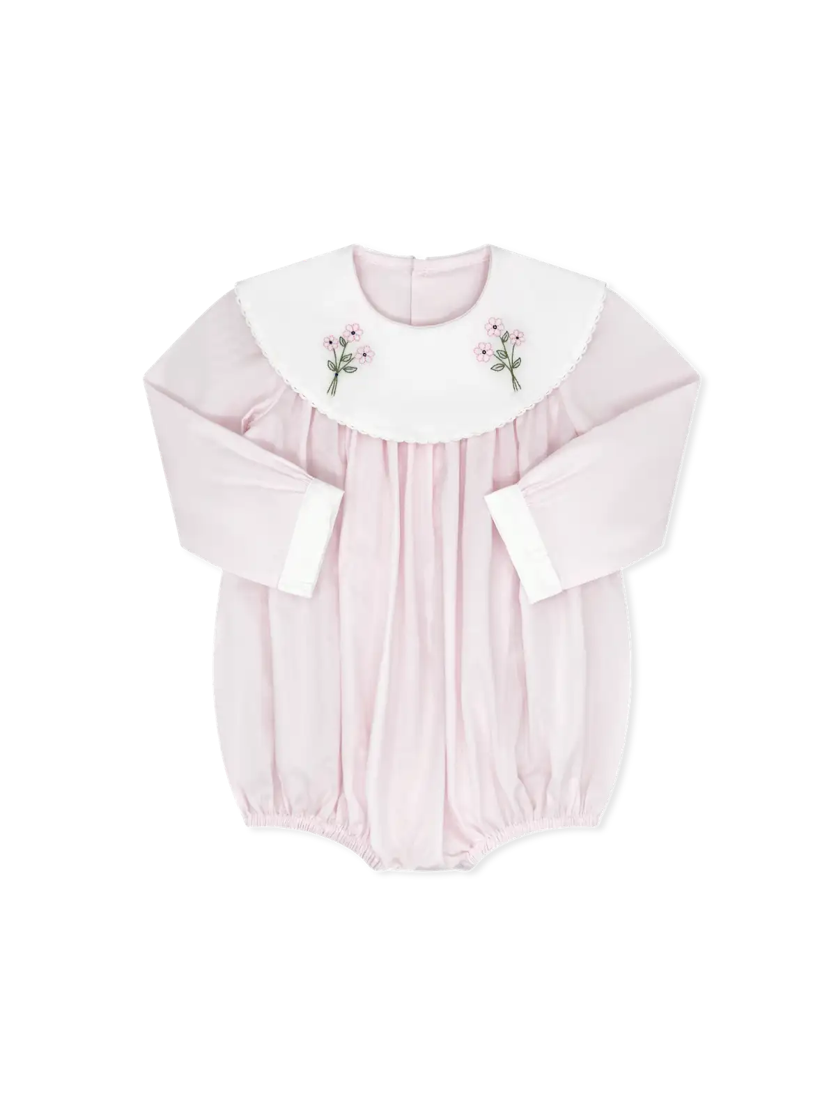 Sandra Bubble Long Sleeve Blessing Pink Batiste, Flowers
