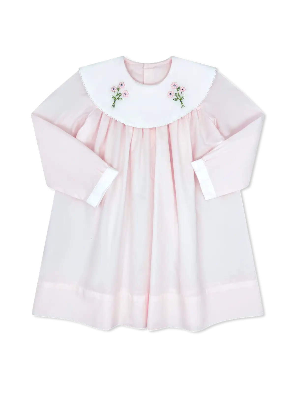 Sandra Dress Long Sleeve Blessing Pink Batiste, Flowers