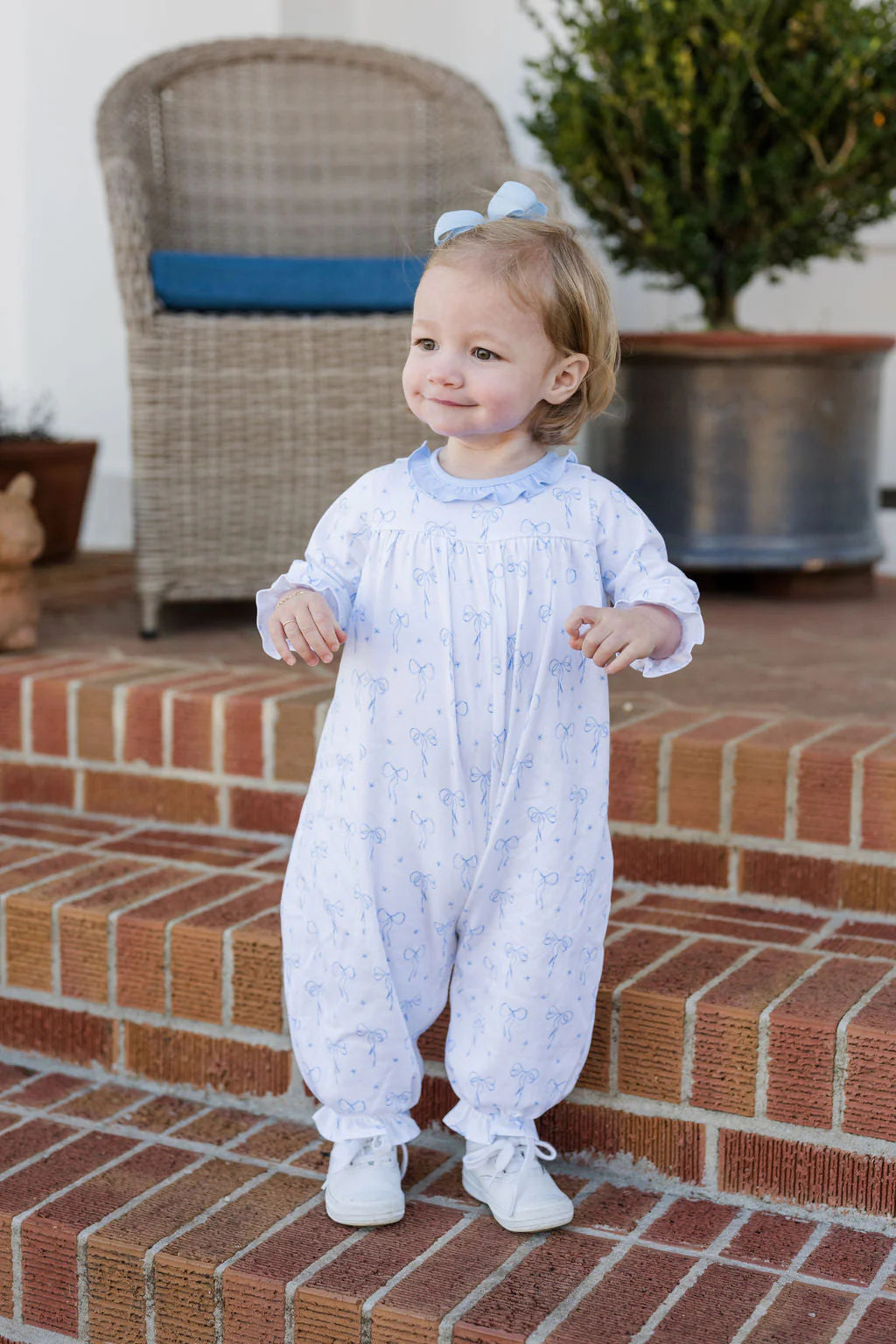 Lila Long Bubble Blue Bows Knit