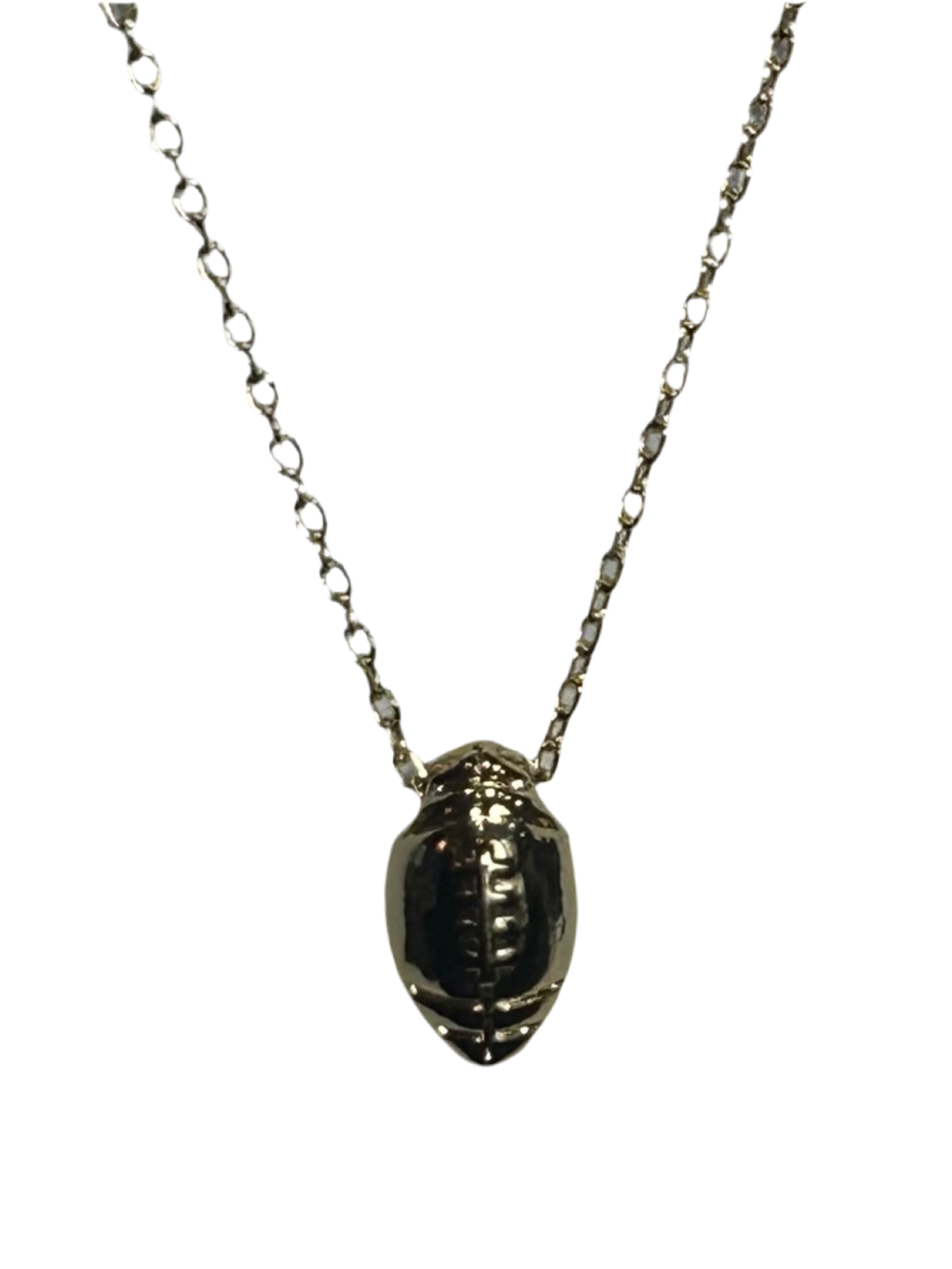 Gold Football Pendant Necklace