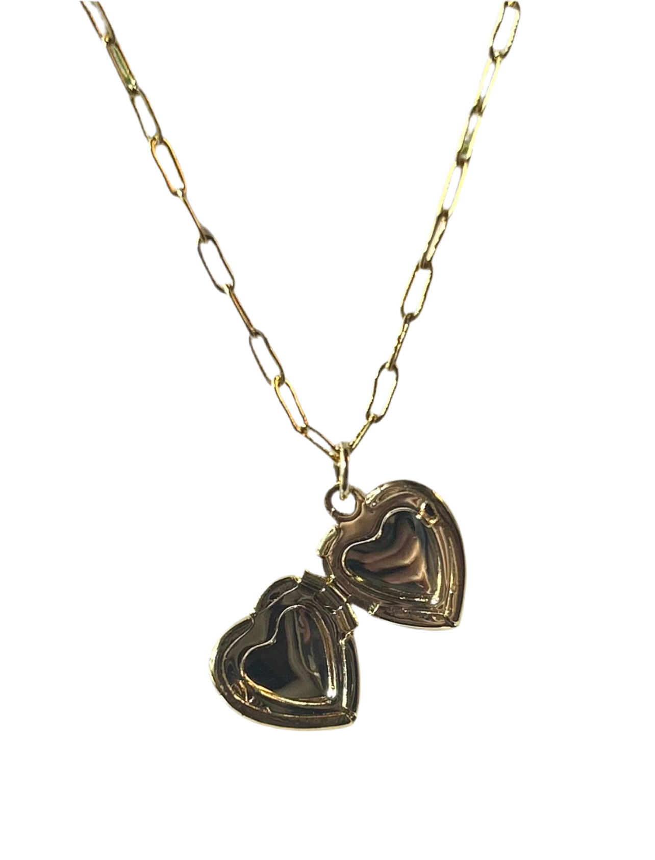 Gold Heart Locket Necklace