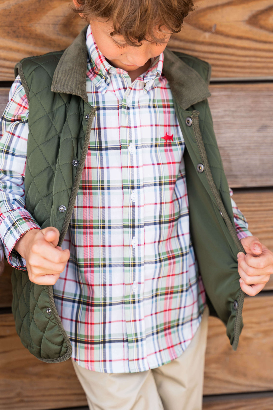 Carter Oxford Shirt Creme Plaid