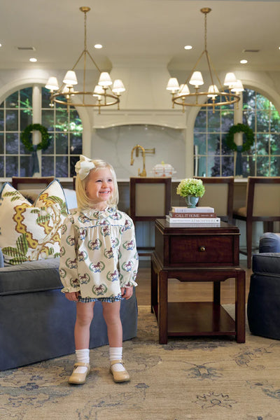 Bon Air Bloomer Set Broadcloth Highland Horses, Barnsley Blue Gingham