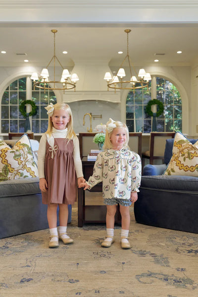 Bon Air Bloomer Set Broadcloth Highland Horses, Barnsley Blue Gingham
