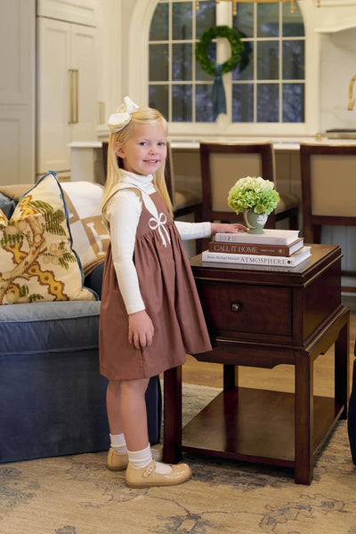Demi Dress Broadcloth Gray Bay Brown & Palmetto Pearl