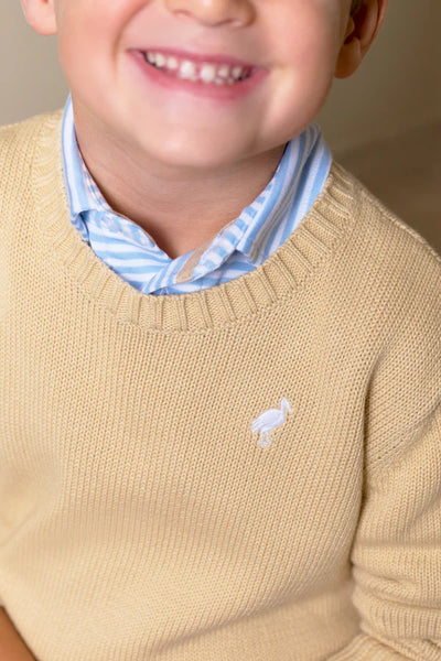 LS Pima Prim and Proper Polo Barrington Blue Stripe with Keeneland Khaki Stork