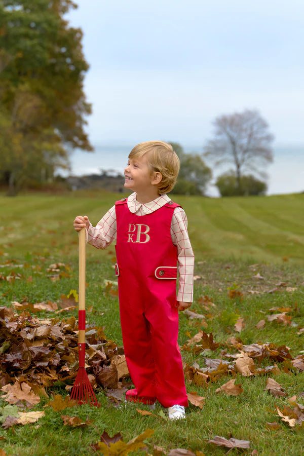 LS Peter Pan Shirt & Onesie Woven Yarn Oak Park Plaid (Small)