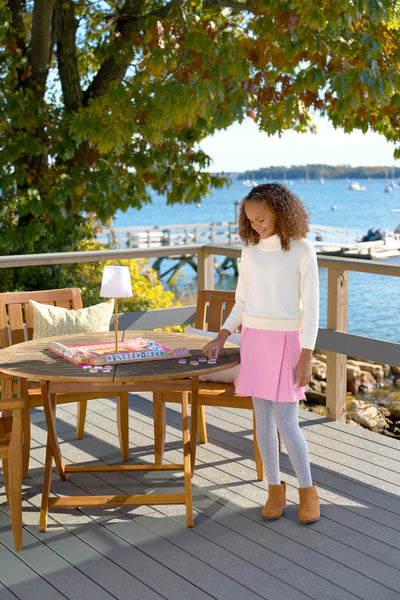 Parson Pleated Skirt Sandpearl Pink Cord