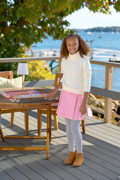 Parson Pleated Skirt Sandpearl Pink Cord