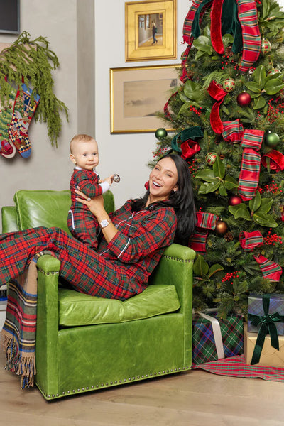 Let Me Lounge Set Paces Mill Plaid, Worth Avenue White