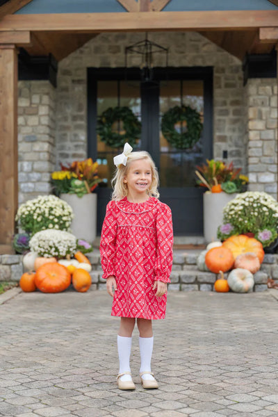 LS Ramona Ruffle Dress Broadcloth Mayflower Musings, Palmetto Pearl