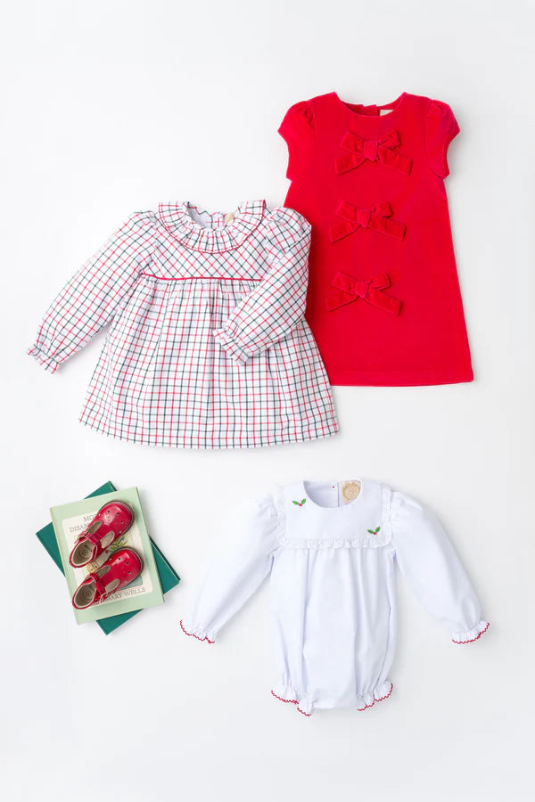 LS Ramona Ruffle Dress Old Town Tattersall, Richmond Red