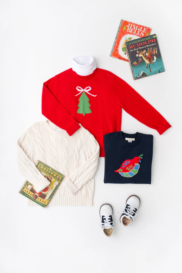 Isabelle's Intarsia Sweater Richmond Red, Christmas Tree